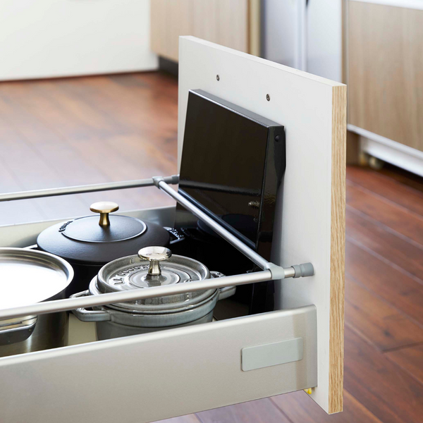 折り畳みガスコンロカバー タワー 山崎実業 tower 05110　ブラック