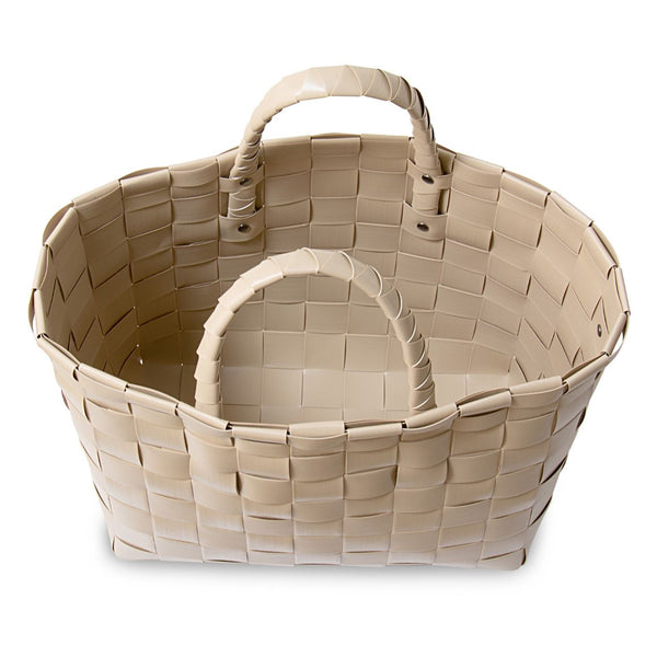 【カゴバッグ】手編み HandedBy NICE SHOPPER 2023 mocha（ カゴバッグ ハンドバッグ かばん 鞄 バスケット ハンドメイド リサイクル素材 ハンデッドバイ ）【お取り寄せ】