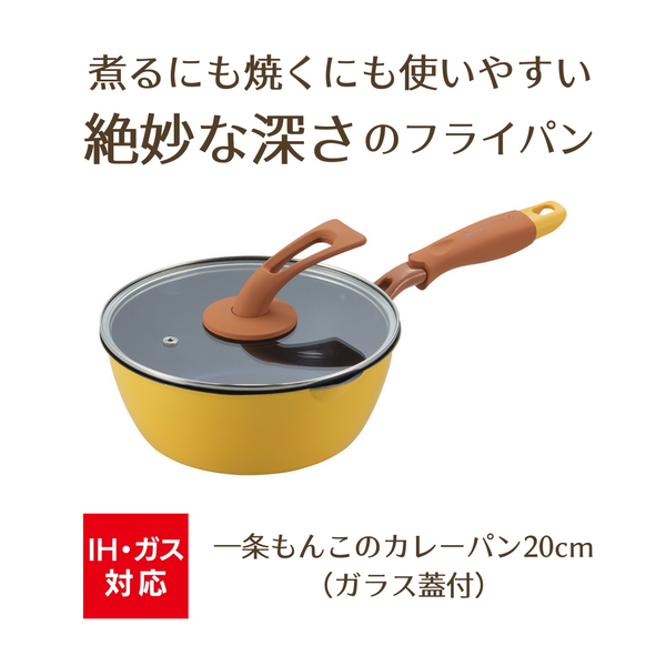 一条もんこのカレーパン 20cm ガラス蓋付 IH対応