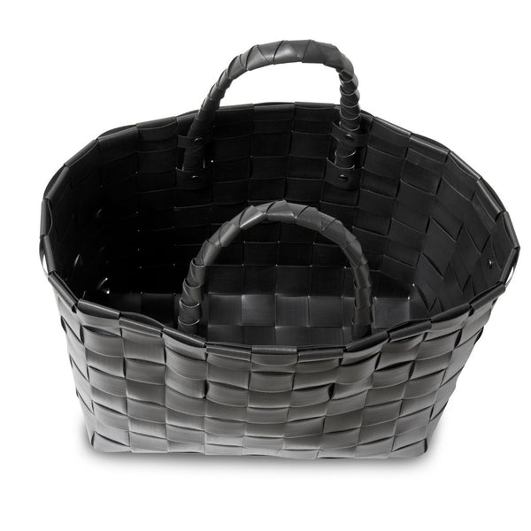 【カゴバッグ】手編み HandedBy NICE SHOPPER 2023 black（ カゴバッグ ハンドバッグ かばん 鞄 バスケット ハンドメイド リサイクル素材 ハンデッドバイ ）【お取り寄せ】