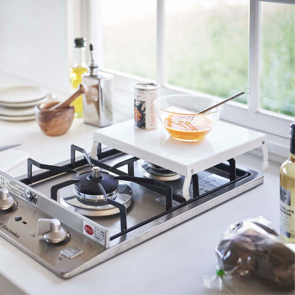 折り畳みガスコンロカバー タワー 山崎実業 tower 05110　ブラック