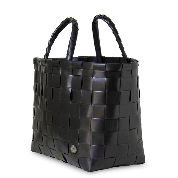 【カゴバッグ】手編み HandedBy NICE SHOPPER 2023 black（ カゴバッグ ハンドバッグ かばん 鞄 バスケット ハンドメイド リサイクル素材 ハンデッドバイ ）【お取り寄せ】