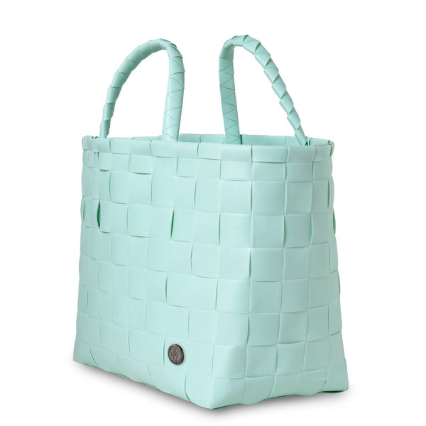 【カゴバッグ】手編み HandedBy NICE SHOPPER 2023 soft mint（ カゴバッグ ハンドバッグ かばん 鞄 バスケット ハンドメイド リサイクル素材 ハンデッドバイ ）【お取り寄せ】
