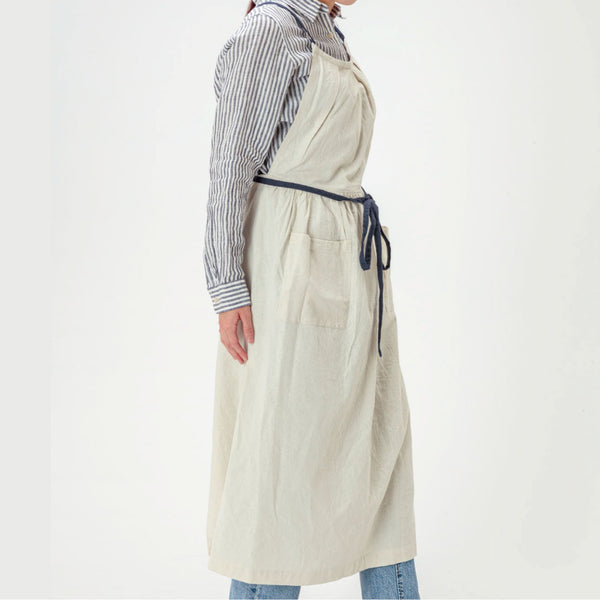 【アウトレット】当店オリジナル 綿麻フレッシュエプロン ライトグレー - Peacetar Black Label【送料無料】 - 鍋・フライパン・キッチン用品と雑貨の専門店 『NABESTORE』