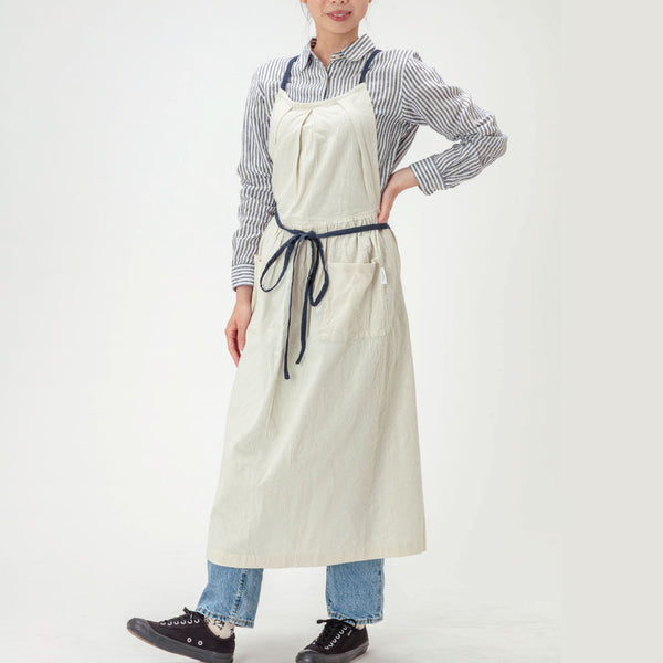 【アウトレット】当店オリジナル 綿麻フレッシュエプロン ライトグレー - Peacetar Black Label【送料無料】 - 鍋・フライパン・キッチン用品と雑貨の専門店 『NABESTORE』