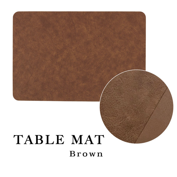 【終了】TABLE MAT 4枚セット テーブルマット ダークブラウン レザー調のランチョンマット