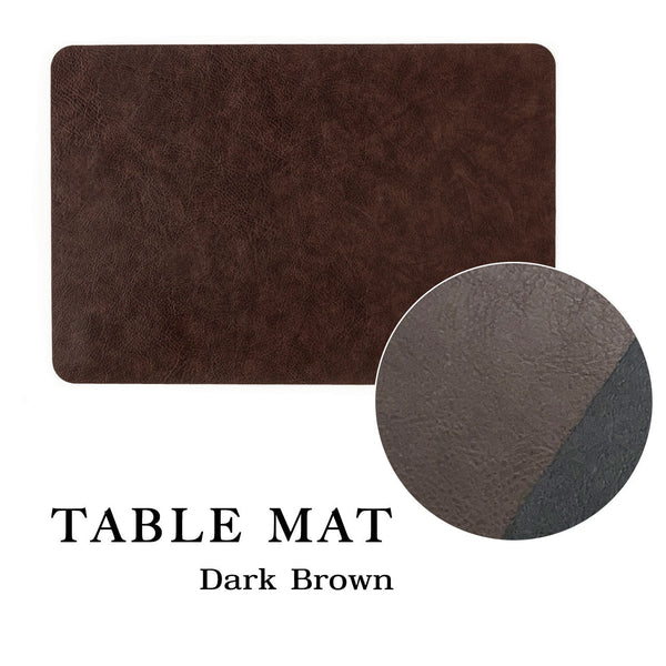 【送料無料】TABLE MAT 4枚セット テーブルマット 新色 スモークブラウン レザー調のランチョンマット