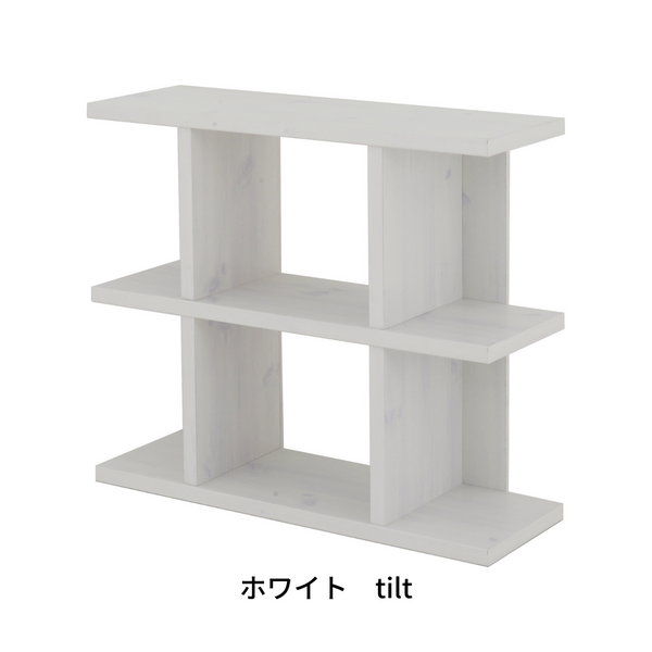 4FUL　Fizz（フィズ）シェルフ　ロータイプ　90cm幅　ホワイト/ブラウン【送料無料】