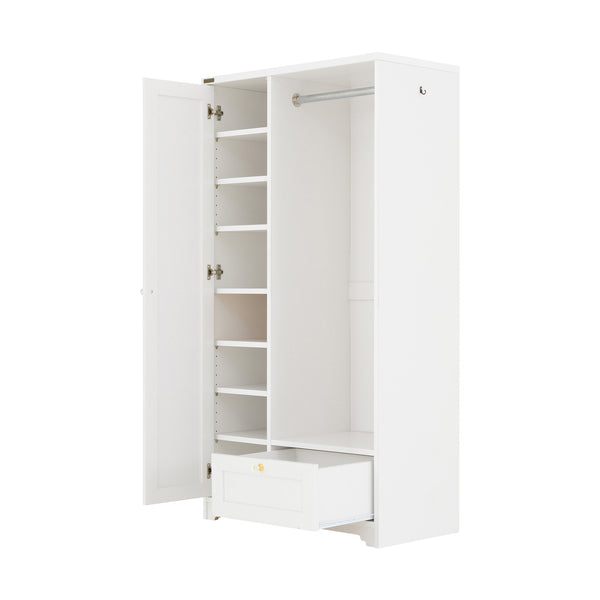 4FUL　ANRI（アンリ）　ハンガーラック　ミラー付き・８０cm幅　ホワイト【送料無料】