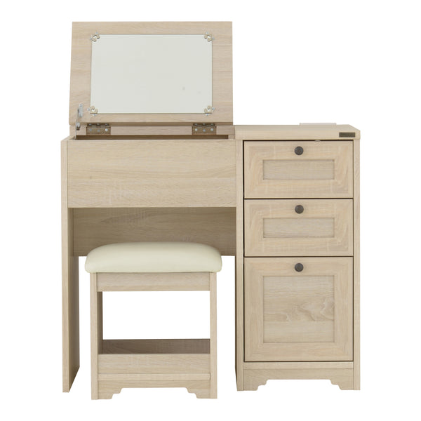 4FUL　ANRI（アンリ）　デスクドレッサー　８０cm幅　ホワイト/オーク【送料無料】