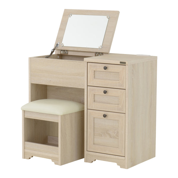 4FUL　ANRI（アンリ）　デスクドレッサー　８０cm幅　ホワイト/オーク【送料無料】