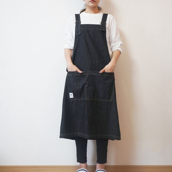 【完売】カバーオールエプロン デニムブラック Peacetar Black Label