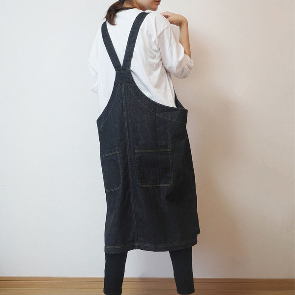 【完売】カバーオールエプロン デニムブラック Peacetar Black Label