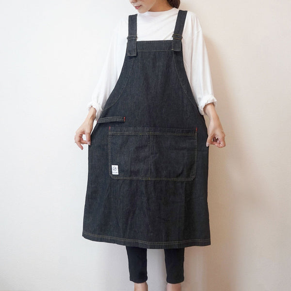 【完売】カバーオールエプロン デニムブラック Peacetar Black Label