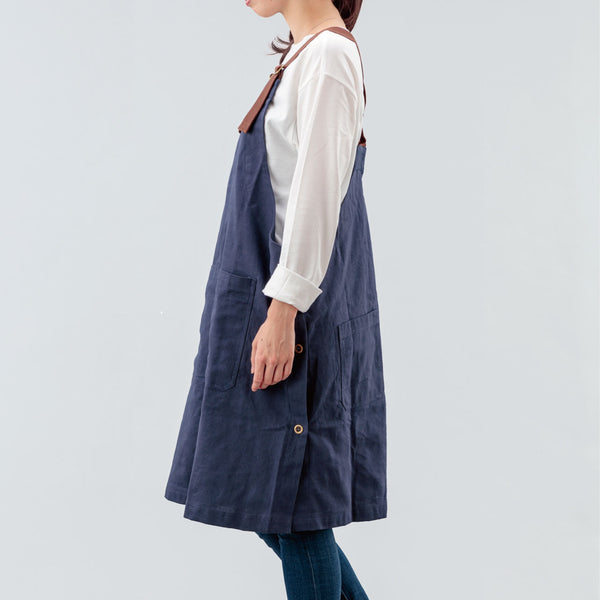 【終了】Peacetar Black Label カバーオールエプロン Earth Navy - キッチン・アウトドア・介護など作業着に人気