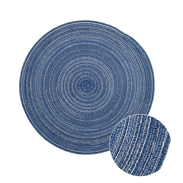 【完売】プレイスマット ラウンド ブルー  PeacetarBlackLabel ランチョンマット 全5色