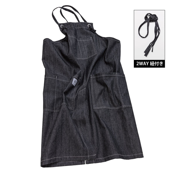【完売/次回入荷未定】日本製デニムエプロン 倉敷ブラック 当店オリジナル - Peacetar Black Label