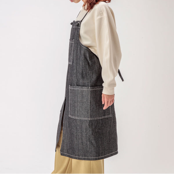 【完売/次回入荷未定】日本製デニムエプロン 倉敷ブラック 当店オリジナル - Peacetar Black Label